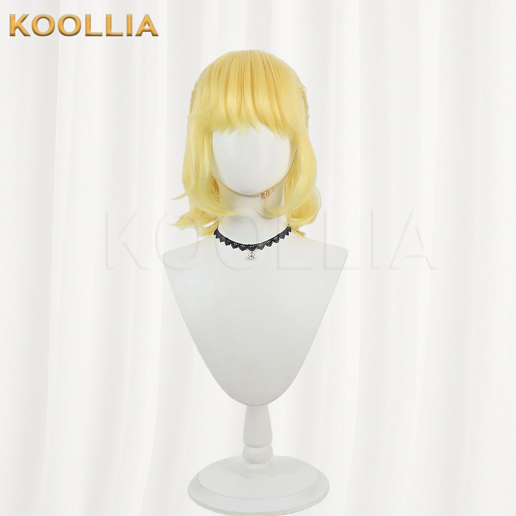 Touhou Project Mizuhashi Parsee Wig Bright Golden Yellow Half Up Short Curly Basic Wig