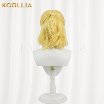 Touhou Project Mizuhashi Parsee Wig Bright Golden Yellow Half Up Short Curly Basic Wig