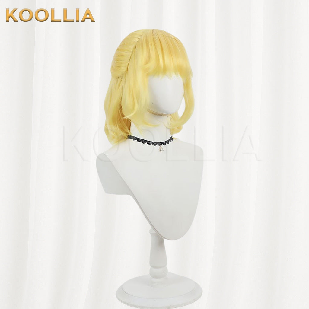 Touhou Project Mizuhashi Parsee Wig Bright Golden Yellow Half Up Short Curly Basic Wig