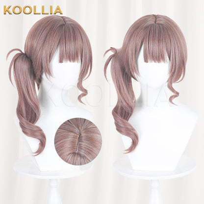 Project SEKAI Mochizuki Honami Milk Tea Brown Wig Detachable Tiger Mouth Clip Ponytail Realistic Scalp Top Basic Wig