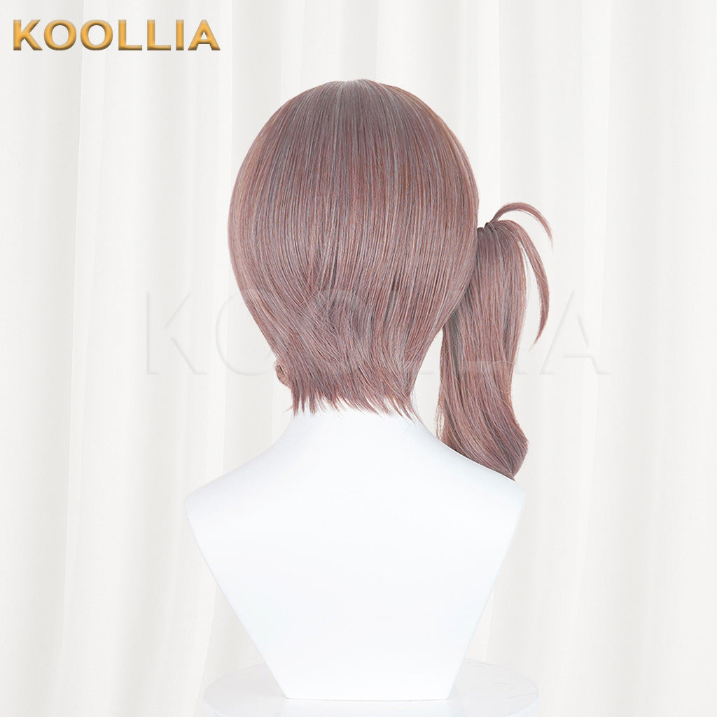 Project SEKAI Mochizuki Honami Milk Tea Brown Wig Detachable Tiger Mouth Clip Ponytail Realistic Scalp Top Basic Wig