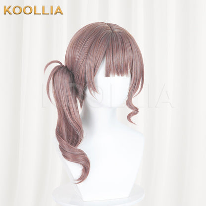 Project SEKAI Mochizuki Honami Milk Tea Brown Wig Detachable Tiger Mouth Clip Ponytail Realistic Scalp Top Basic Wig