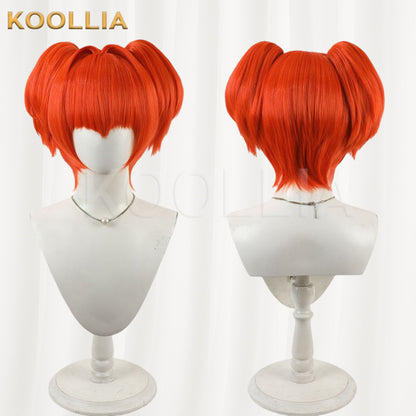 Touhou Project Motoori Kosuzu Wig Bright Orange Red Short With Ponytails Basic Wig