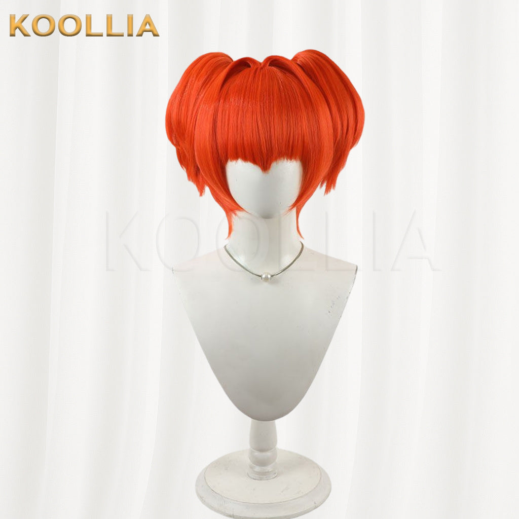 Touhou Project Motoori Kosuzu Wig Bright Orange Red Short With Ponytails Basic Wig