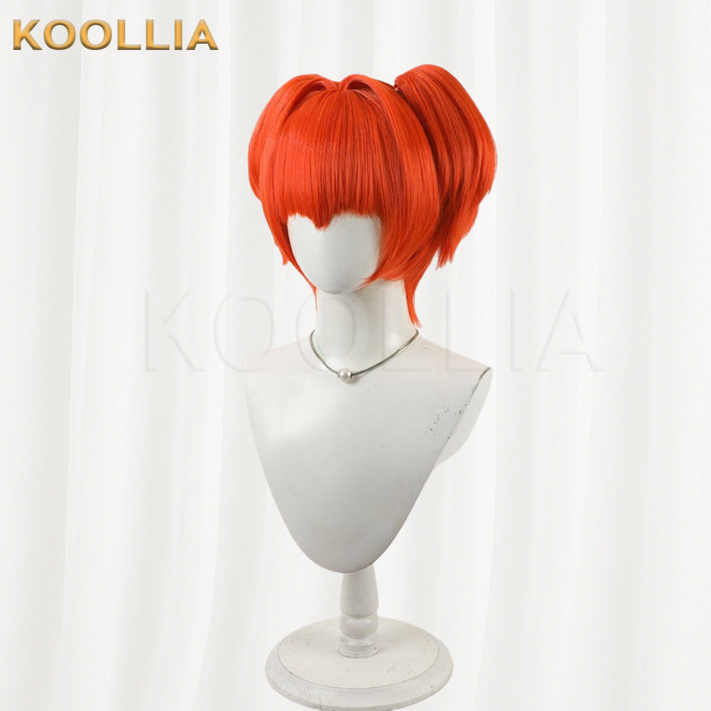 Touhou Project Motoori Kosuzu Wig Bright Orange Red Short With Ponytails Basic Wig