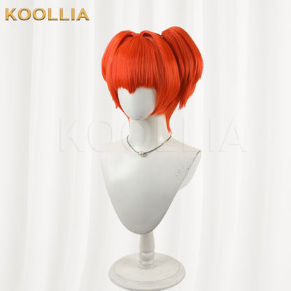 Touhou Project Motoori Kosuzu Wig Bright Orange Red Short With Ponytails Basic Wig