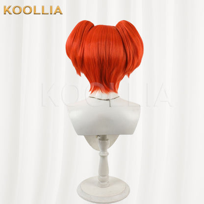Touhou Project Motoori Kosuzu Wig Bright Orange Red Short With Ponytails Basic Wig