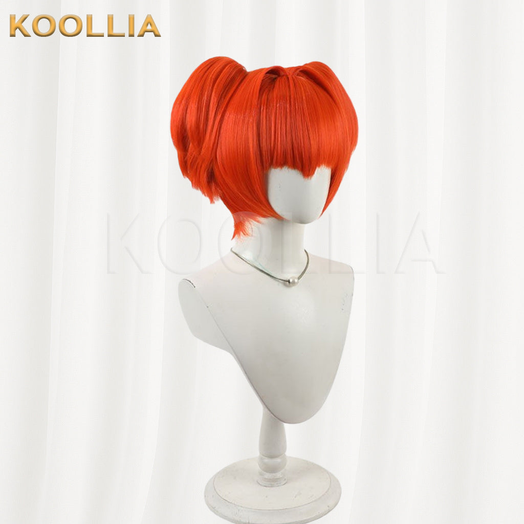Touhou Project Motoori Kosuzu Wig Bright Orange Red Short With Ponytails Basic Wig