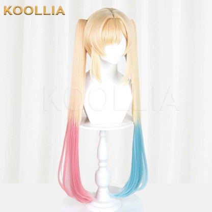 BanG Dream! Nakamachi Arale Blonde Pink Blue Gradient Twin Tails Hair Basic Wig