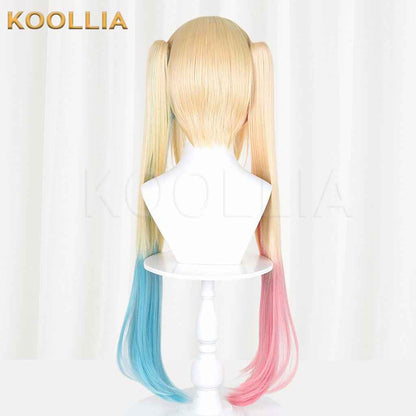 BanG Dream! Nakamachi Arale Blonde Pink Blue Gradient Twin Tails Hair Basic Wig