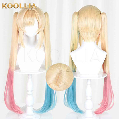 BanG Dream! Nakamachi Arale Blonde Pink Blue Gradient Twin Tails Hair Basic Wig
