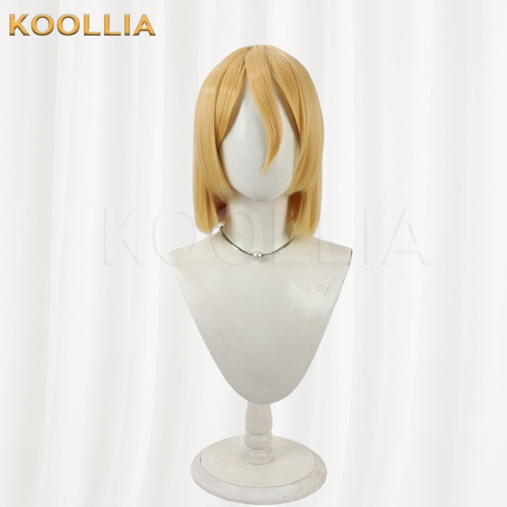 Dr.STONE Nanami Ryusui Bright Golden Bob Short Hair Basic Wig