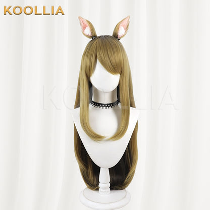 Neko Neko Kansai Cat Wig Two‑Tone Gradient Realistic Scalp Top Long Straight Basic Wig