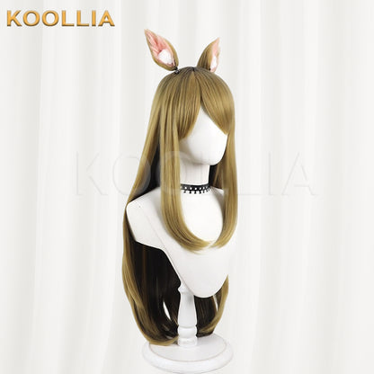Neko Neko Kansai Cat Wig Two‑Tone Gradient Realistic Scalp Top Long Straight Basic Wig