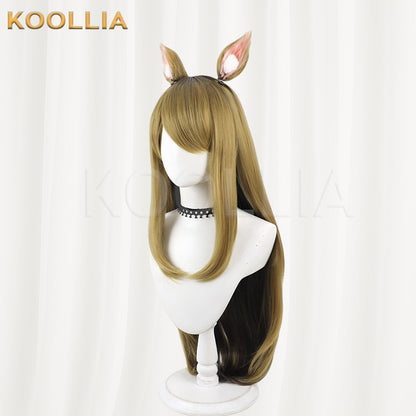Neko Neko Kansai Cat Wig Two‑Tone Gradient Realistic Scalp Top Long Straight Basic Wig
