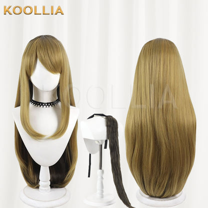 Neko Neko Kansai Cat Wig Two‑Tone Gradient Realistic Scalp Top Long Straight Basic Wig