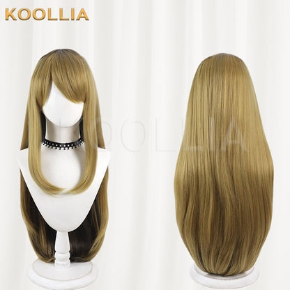 Neko Neko Kansai Cat Wig Two‑Tone Gradient Realistic Scalp Top Long Straight Basic Wig
