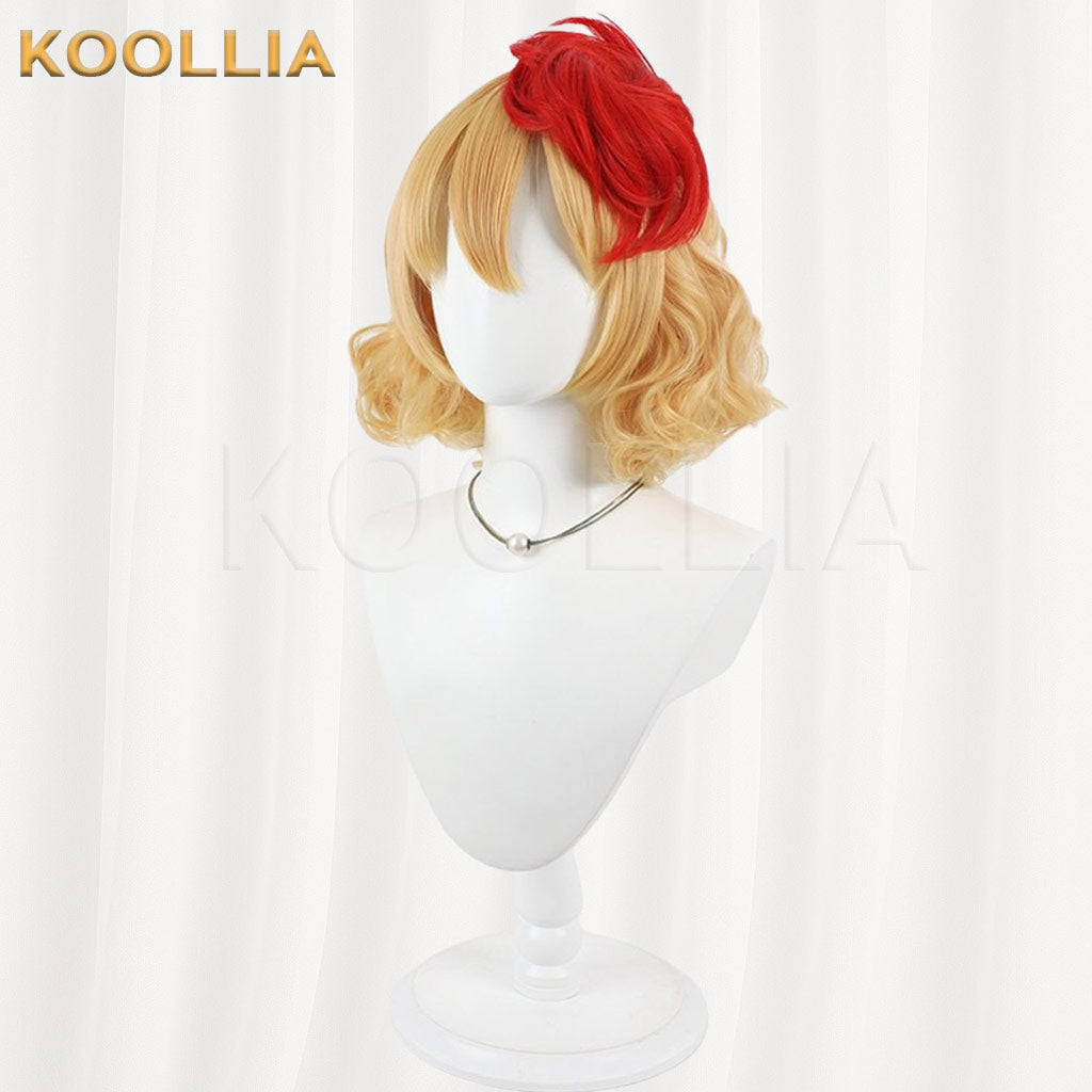 Touhou Project Niwatari Kutaka Light Blonde Basic Wig With Red Bun