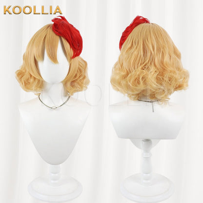 Touhou Project Niwatari Kutaka Light Blonde Basic Wig With Red Bun