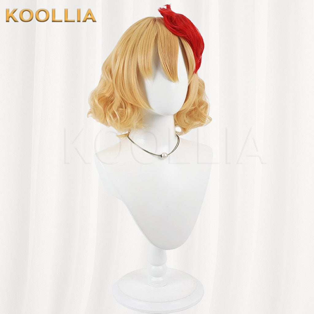 Touhou Project Niwatari Kutaka Light Blonde Basic Wig With Red Bun