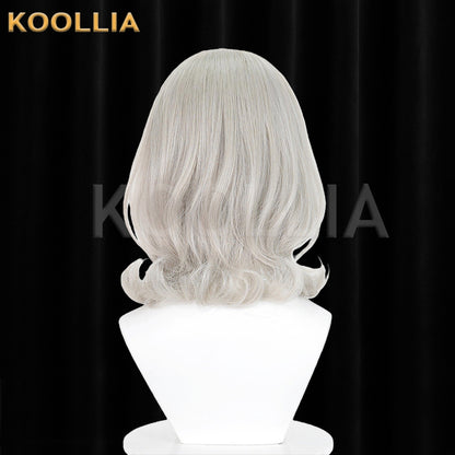 Re:Zero Otto Suwen Wig Light Silver Gray Side Part Short Curly Basic Wig