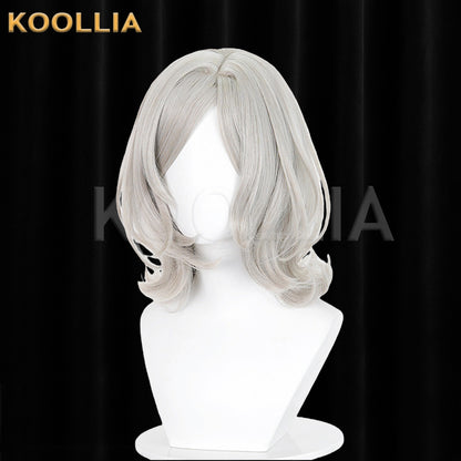 Re:Zero Otto Suwen Wig Light Silver Gray Side Part Short Curly Basic Wig