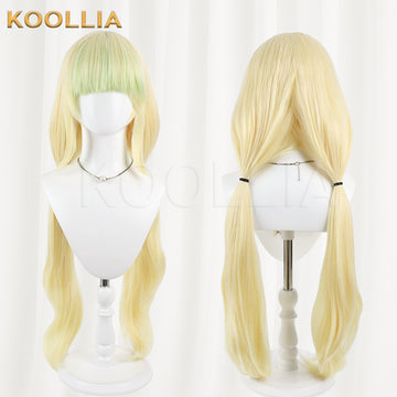 Valvrave the Liberator Pino Wig Cream Yellow Realistic Scalp Top All‑In‑One Long Wavy Twin Tails Basic Wig