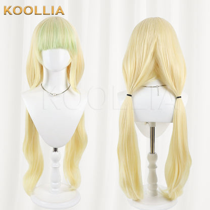Valvrave the Liberator Pino Wig Cream Yellow Realistic Scalp Top All‑In‑One Long Wavy Twin Tails Basic Wig