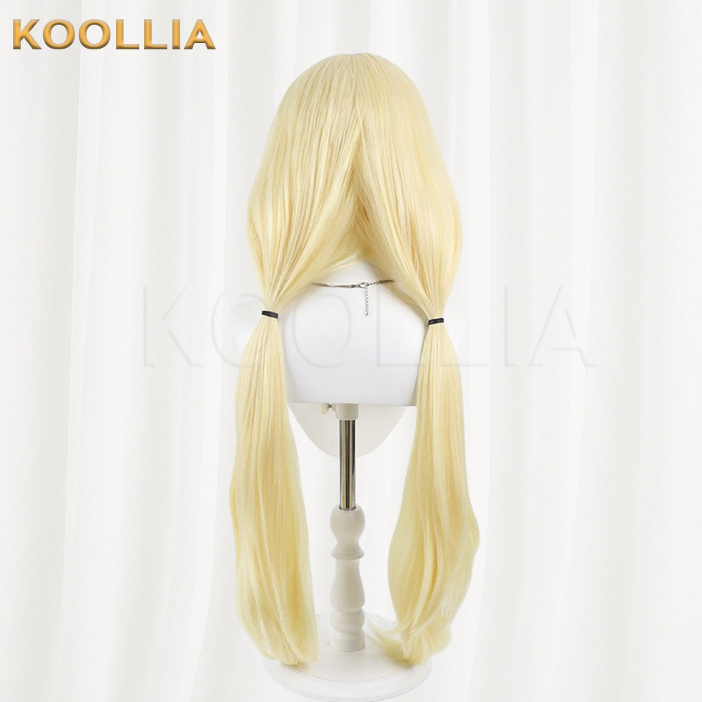 Valvrave the Liberator Pino Wig Cream Yellow Realistic Scalp Top All‑In‑One Long Wavy Twin Tails Basic Wig