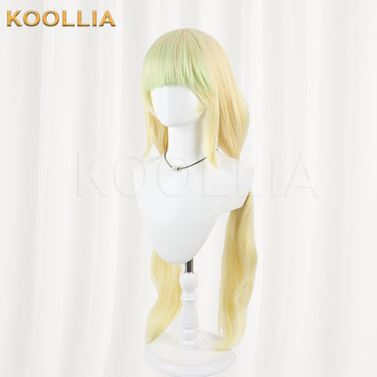 Valvrave the Liberator Pino Wig Cream Yellow Realistic Scalp Top All‑In‑One Long Wavy Twin Tails Basic Wig
