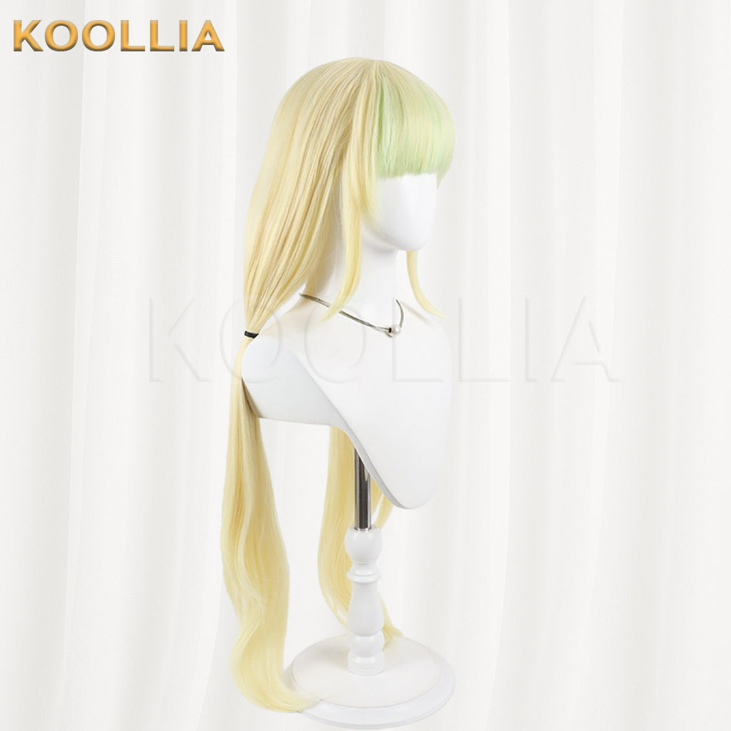 Valvrave the Liberator Pino Wig Cream Yellow Realistic Scalp Top All‑In‑One Long Wavy Twin Tails Basic Wig