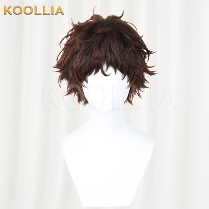Identity V Prospector Dark Brown Fluffy Messy Short Curly Hair Basic Wig