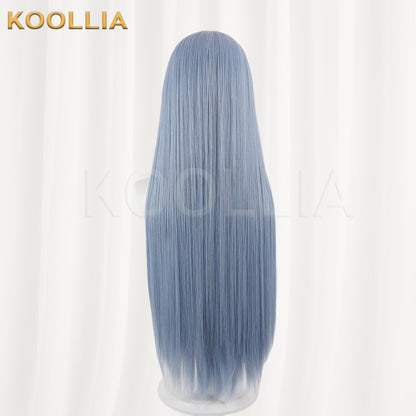 Re:Zero Rem Wig Misty Ice‑Blue Realistic Scalp Top 3D Fan‑Art Extra‑Long Loose Wig Basic Wig