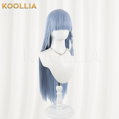 Re:Zero Rem Wig Misty Ice‑Blue Realistic Scalp Top 3D Fan‑Art Extra‑Long Loose Wig Basic Wig