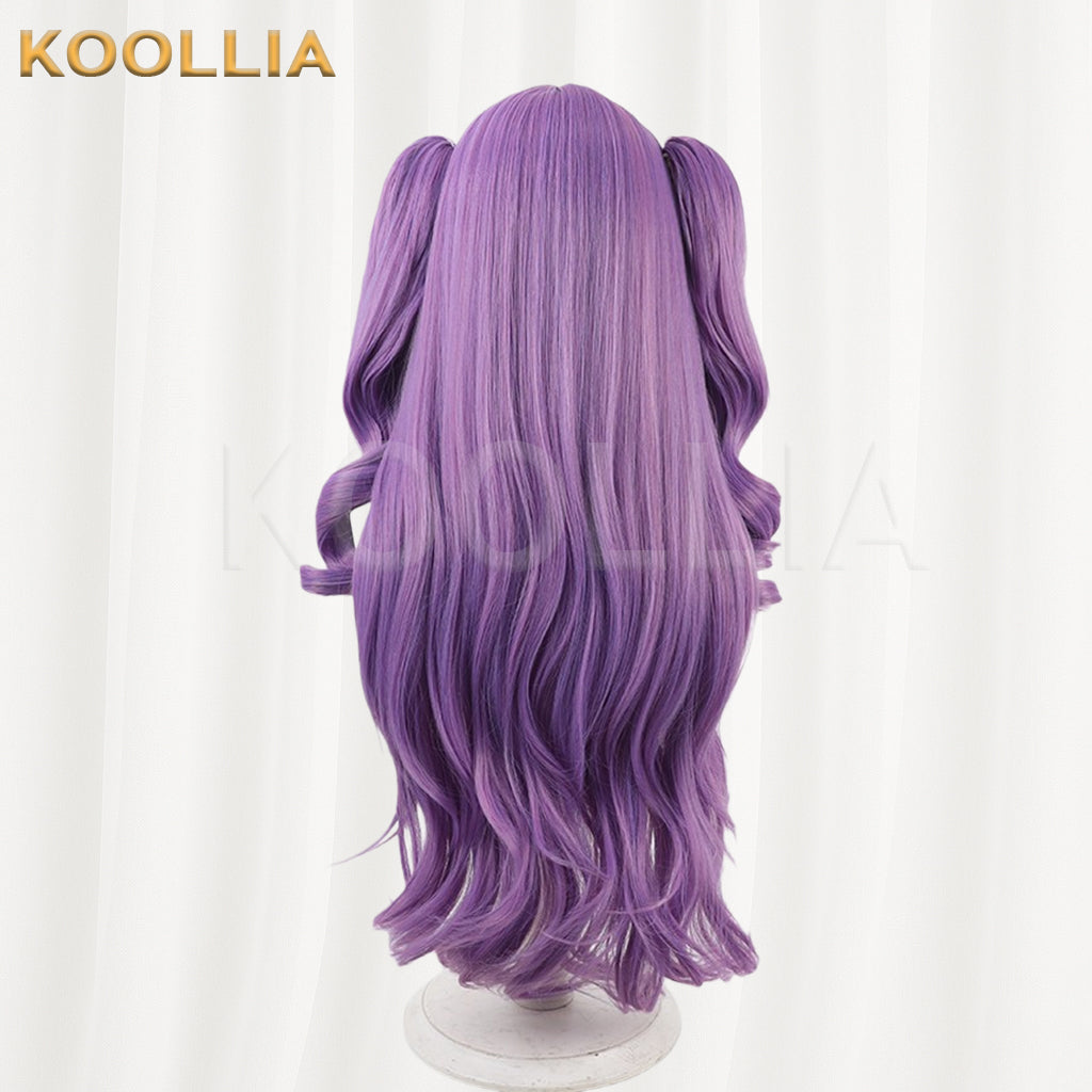 VTuber StelLive Sakiwa Fuya Wig Taro Purple Long Curly Twin Tail Basic Wig
