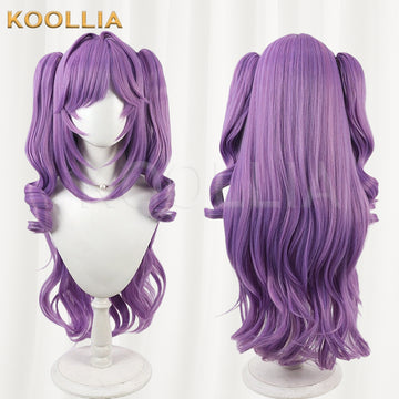 VTuber StelLive Sakiwa Fuya Wig Taro Purple Long Curly Twin Tail Basic Wig