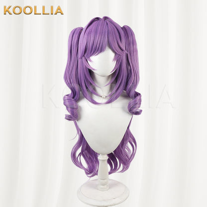 VTuber StelLive Sakiwa Fuya Wig Taro Purple Long Curly Twin Tail Basic Wig
