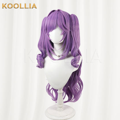VTuber StelLive Sakiwa Fuya Wig Taro Purple Long Curly Twin Tail Basic Wig