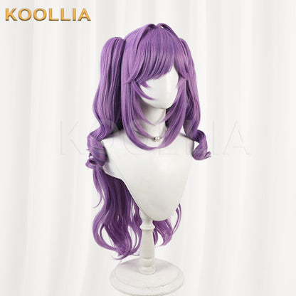 VTuber StelLive Sakiwa Fuya Wig Taro Purple Long Curly Twin Tail Basic Wig