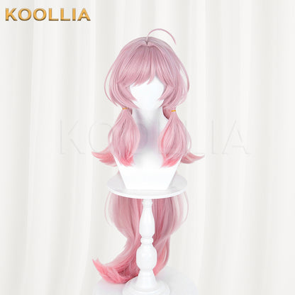 Arknights Sambi Wig Light Pink Rose‑Pink Gradient Realistic Scalp Top Thick Mixed Fluffy Silk With Detachable Extra‑Long Gradient Ponytail Basic Wig