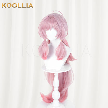 Arknights Sambi Wig Light Pink Rose‑Pink Gradient Realistic Scalp Top Thick Mixed Fluffy Silk With Detachable Extra‑Long Gradient Ponytail Basic Wig