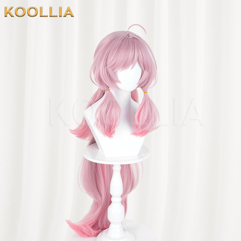 Arknights Sambi Wig Light Pink Rose‑Pink Gradient Realistic Scalp Top Thick Mixed Fluffy Silk With Detachable Extra‑Long Gradient Ponytail Basic Wig