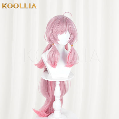 Arknights Sambi Wig Light Pink Rose‑Pink Gradient Realistic Scalp Top Thick Mixed Fluffy Silk With Detachable Extra‑Long Gradient Ponytail Basic Wig