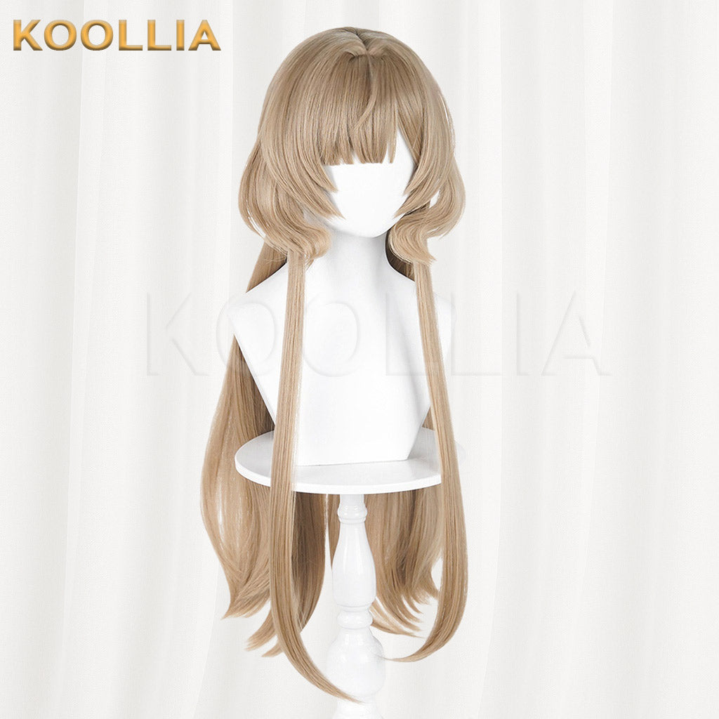 Genshin Impact Sandrone Solid Milk Tea Light Brown 100cm Long Straight Basic Wig