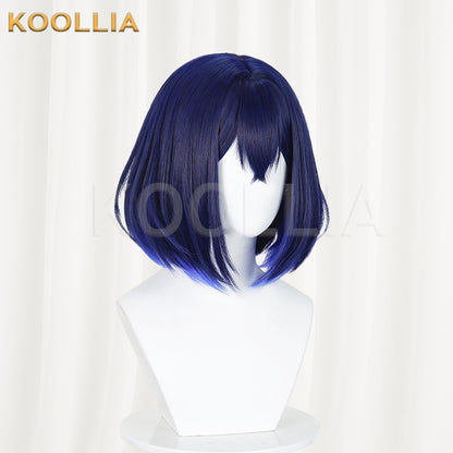 Honkai Impact 3rd Seele Wig Dark Navy Blue Gradient Inward Curled Bob Short Basic Wig
