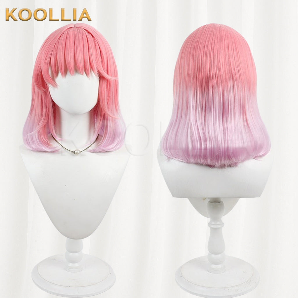 Maebashi Majo Sekijō Yuna Wig Sakura Pink Gradient Layered Short Basic Wig