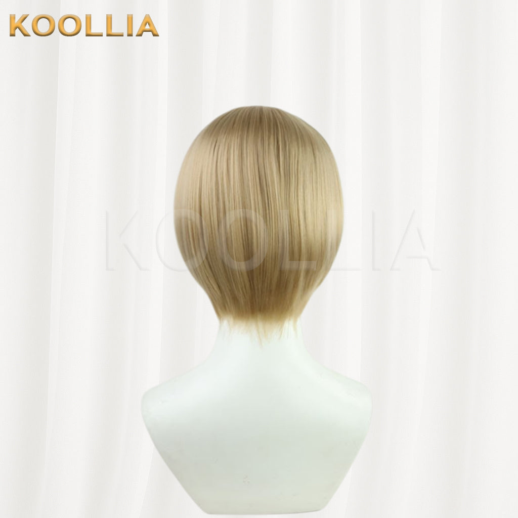 The Idolmaster Cinderella Girls Shirasaka Koume Wig Light Beige Linen Blonde Asymmetrical Short Basic Wig