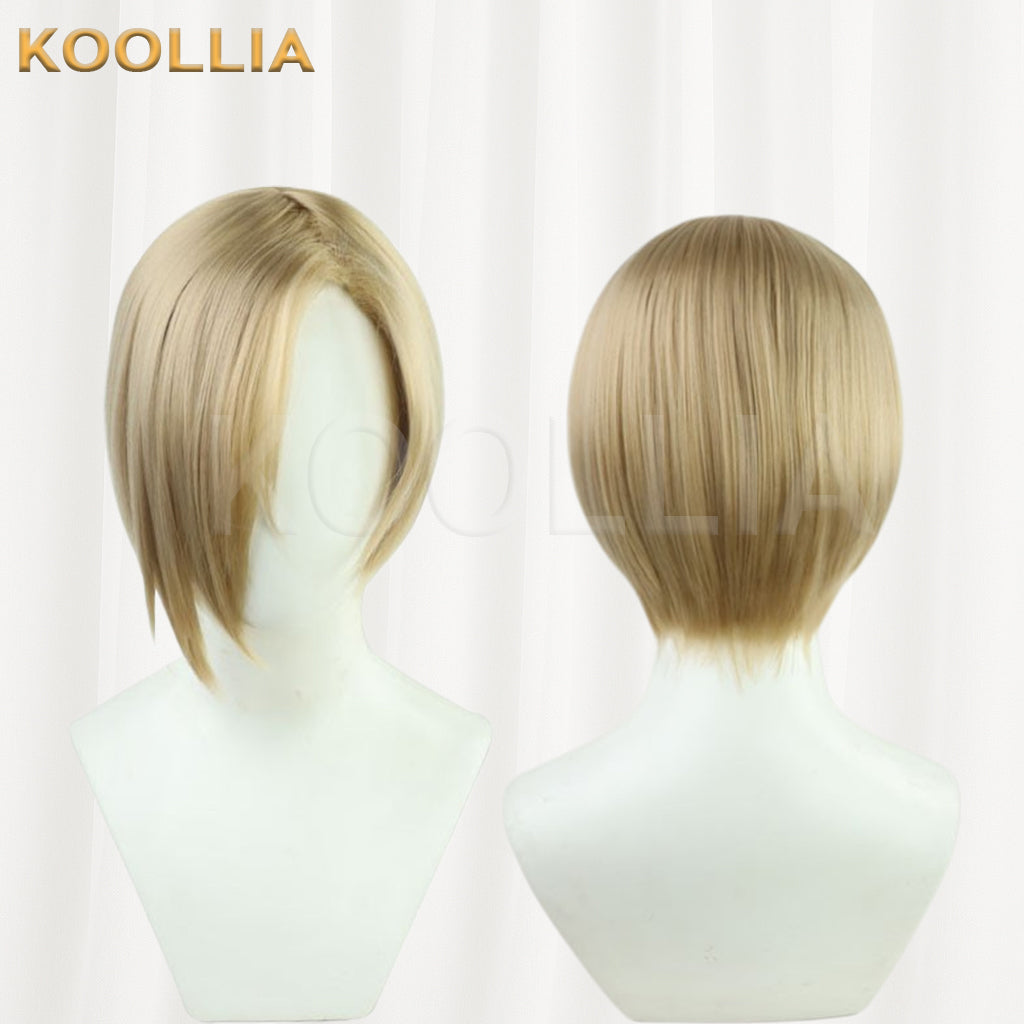 The Idolmaster Cinderella Girls Shirasaka Koume Wig Light Beige Linen Blonde Asymmetrical Short Basic Wig