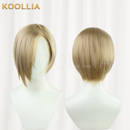 The Idolmaster Cinderella Girls Shirasaka Koume Wig Light Beige Linen Blonde Asymmetrical Short Basic Wig