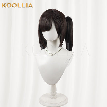 NIKKE Goddess of Victory Sola Dark Brown Black Short Twin Tails Hair Basic Wig